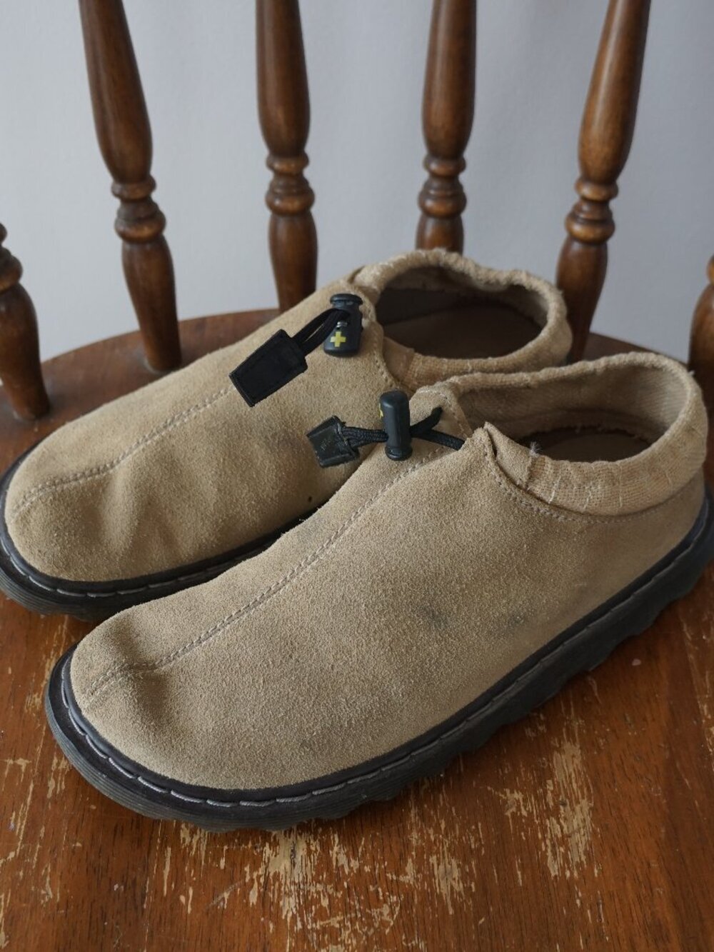 Vintage Dr. Martens Erica Suede Clogs Sand Brown Gorpcore